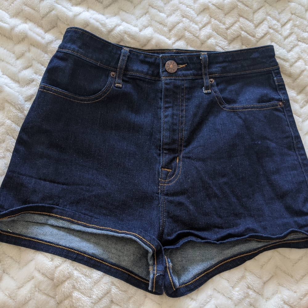 BDG Super High Rise Spade Pin Up Shorts Dark - Picture 3 of 10